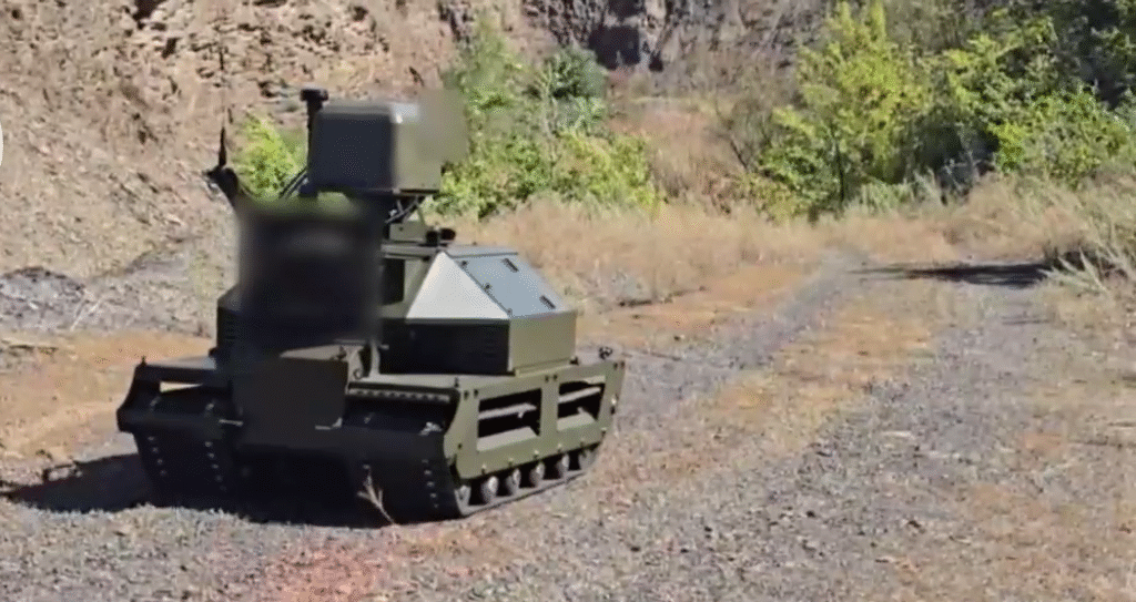 Courier unmanned ground vehicle equipped with Ignis laser demining system