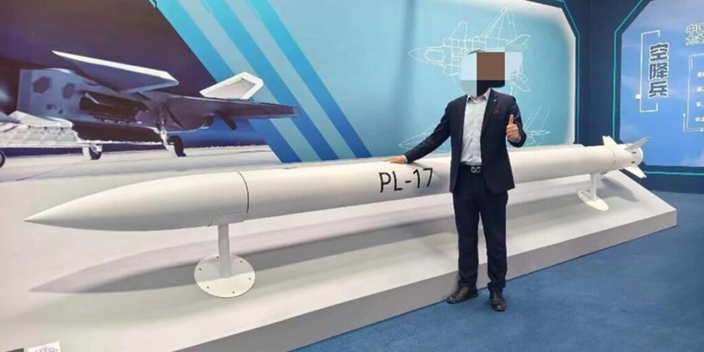China’s PL-17 very-long-range air-to-air missile displayed in official imagery.